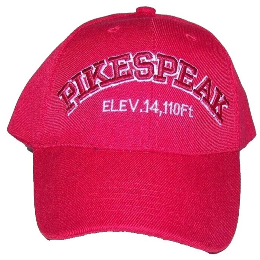 Pikes Peak 14,110 ft  Red Trucker Hat Snapback  USA Made= NWOT